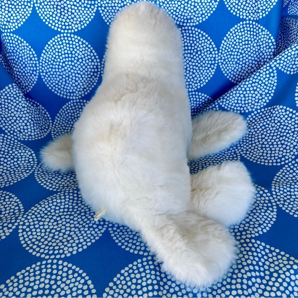 Retro White Baby Harp Seal Pup Stuffed Toy Plushie Large - Picture 9 of 10